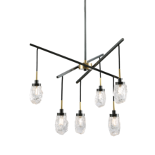  KCH1106A-6 - Avola 6 - Light Ice - Drop Abstract Chandelier