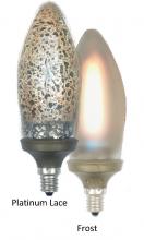  703001 - Gold Flame Candelabra Flame Bulb-Classic Frost