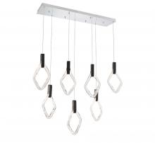  10105-01 - Catania, 7 Light Rectangular LED Chandelier, Chrome