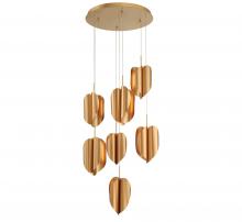  10118-04 - Portofino, 7 Light Round LED Chandelier, Satin Gold