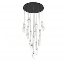  10167-017-02 - Sorrento, 21 Light Round LED Chandelier, Clear, Black Canopy