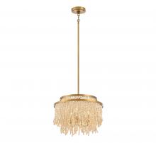  10180-025 - Molfetta, 3 Light Convertible Flushmount / Pendant, Antique Brass with Cream Beads