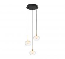  10212-02 - Manarola, 3 Light Round LED Pendant, Matte Black