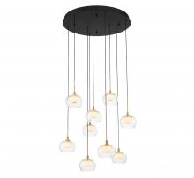 Lib & Co. US 10213-02 - Manarola, 9 Light Round LED Chandelier, Matte Black