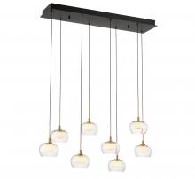  10216-02 - Manarola, 8 Light Rectangular LED Chandelier, Matte Black