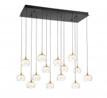  10218-02 - Manarola, 14 Light Rectangular LED Chandelier, Matte Black