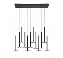  12107-02 - Piatto, 12 Light Linear LED Chandelier, Matte Black