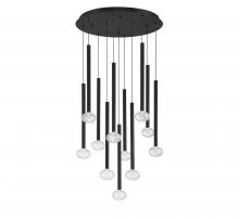  12110-02 - Soffio, 11 Light Round LED Chandelier, Matte Black