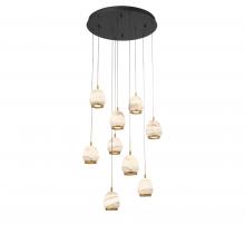  12137-02 - Lucidata, 9 Light Round LED Chandelier, Matte Black