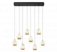  12140-02 - Lucidata, 8 Light Rectangular LED Chandelier, Matte Black