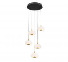 Lib & Co. US 12265-02 - Adelfia, 5 Light Round LED Chandelier, Matte Black