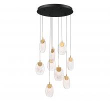 Lib & Co. US 12289-02 - Castelo, 9 Light Round LED Chandelier, Matte Black