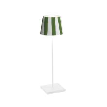 Zafferano America LD0340BC1 - Poldina Lido Table Lamp - White  Green Stripes