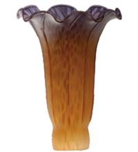  10177 - 4" Wide X 6" High Amber/Purple Pond Lily Shade