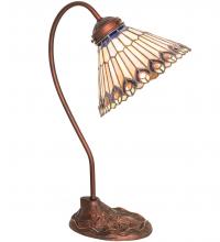  106055 - 18" High Tiffany Jeweled Peacock Desk Lamp