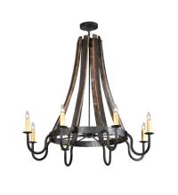  108810 - 43"W Barrel Stave Madera 8 LT Chandelier