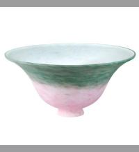  11205 - 10"W PINK/GREEN PATE-DE-VERRE BELL SHADE