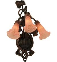  11246 - 10.5"W Pink Pond Lily 3 LT Wall Sconce