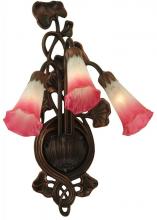  11318 - 10.5"W Pink/White Pond Lily 3 LT Wall Sconce
