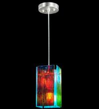  122412 - 7"W Metro Fusion Fire and Ice Mist Quadrato Mini Pendant