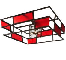  131284 - 60"Sq Tavern Red Block Acrylic Flushmount