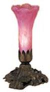  13502 - 7" High Cranberry Pond lily Victorian Mini Lamp