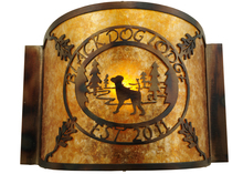  136458 - 12"W Personalized Black Dog Lodge Wall Sconce