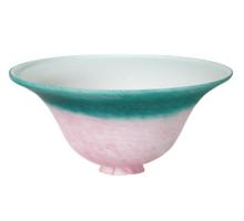  14632 - 10"W PINK/TEAL PATE-DE-VERRE BELL SHADE