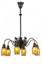 Meyda Green 150068 - 28"W Favrile Early Electric 6 LT Chandelier