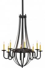  155819 - 38" Wide Barrel Stave Metallo 8 Light Chandelier