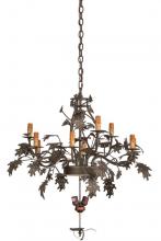  158684 - 28"W Greenbriar Oak 9 Arm Chandelier Hardware