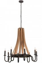  160700 - 42"W Barrel Stave Madera 8 LT Chandelier