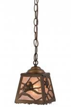 Meyda Green 164758 - 6"Sq Spruce Pine Mini Pendant