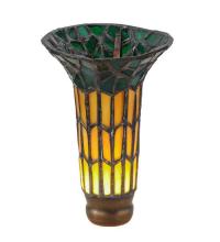  16582 - 4" Wide X 6" High Stained Glass Pond Lily Amber and Green Shade