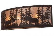  165993 - 36" Wide Tall Pines W/Bear & Moose Wall Sconce
