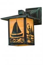  171652 - 7"W Seneca Sailboat & Fly Fisherman Solid Mount Wall Sconce