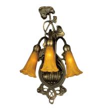  17191 - 10.5"W Amber Pond Lily 3 LT Wall Sconce