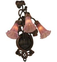  17311 - 10.5"W Lavender Pond Lily 3 Lt Wall Sconce