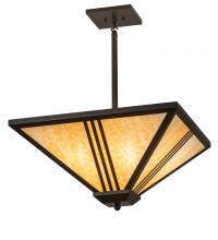  249443 - 24" Square Tres Lineas Mission Inverted Pendant
