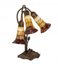  251684 - 16" High Stained Glass Pond Lily 3 Light Accent Lamp