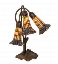  251687 - 16" High Stained Glass Pond Lily 3 Light Accent Lamp