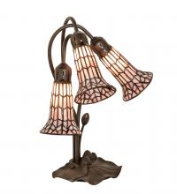  251689 - 16" High Stained Glass Pond Lily 3 Light Accent Lamp