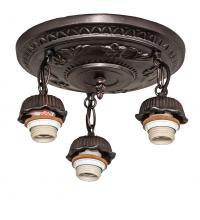  30542 - 11" Wide Mahogany Bronze 3 Light Semi-Flushmount Hardware