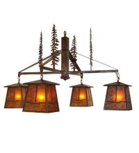 32698 - 40"W Tall Pines Valley View 4 LT Chandelier