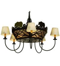  65134 - 36"W Bear on the Loose 5 LT Chandelier