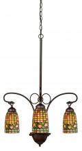  73983 - 24"W Tiffany Acorn 3 LT Chandelier