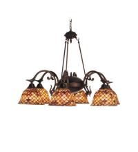  81860 - 32.5"W Tiffany Fishscale 6 LT Chandelier