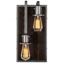  268W02LSL - Lofty 2-Lt Left Sconce - Steel/Zebrawood