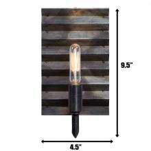  337W01 - Flynne 1-Lt Wall Corrugated Galvanized