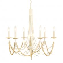  350C06CW - Brentwood 6-Lt Chandelier - Country White